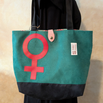 Shopper klein, grün-schwarz